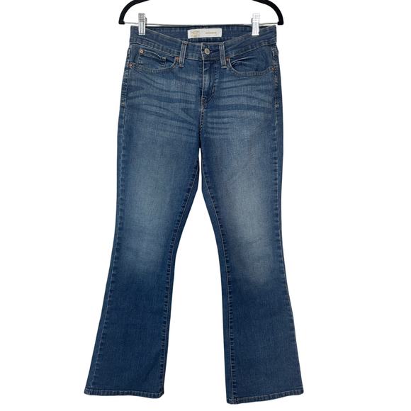 Levi Strauss Mid Rise Bootcut Women's W27 L30 Blue Jeans Cotton Blend Stretch - Picture 1 of 7